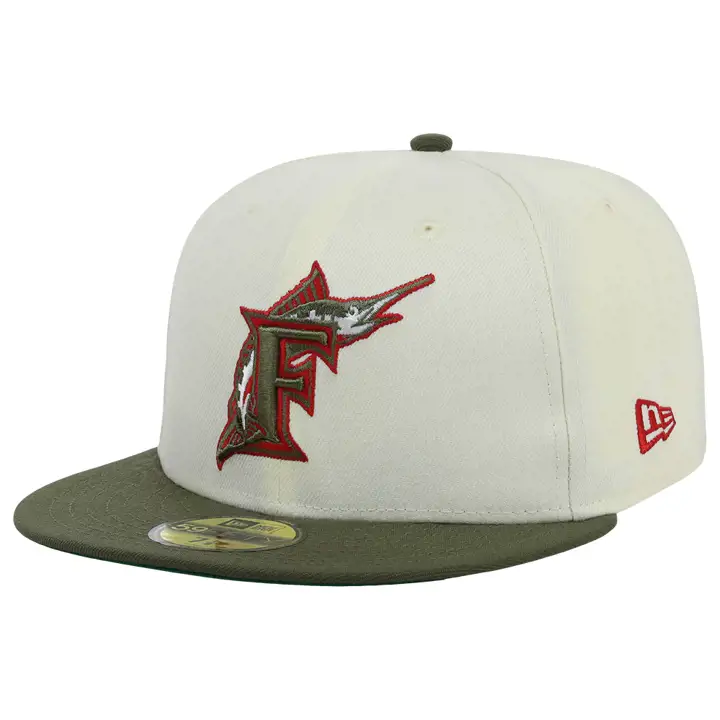 Casquette 59FIFTY MLB Dirty Martini des Florida Marlins ivo/olv/grn