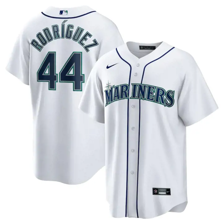Maillot officiel de joueur jeunesse des Mariners de Seattle MLB Julio Rodriguez bl