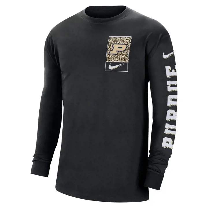 T-shirt manches longues Nike Max 90 NCAA Purdue Boilermakers – Saison 23 Noir