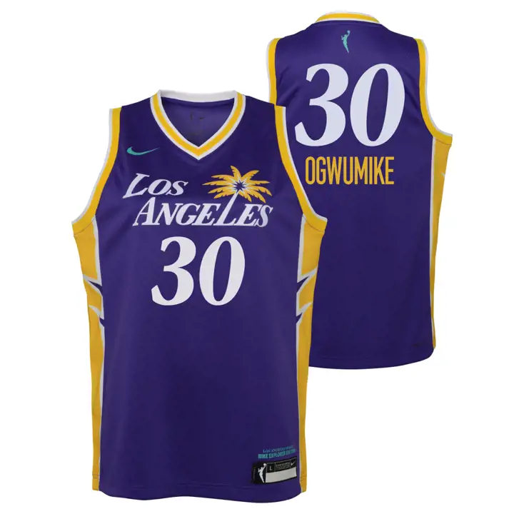 LA Sparks WNBA MAILLOT EXPLORATEUR JEUNE Nneka Ogwumike VIOLET