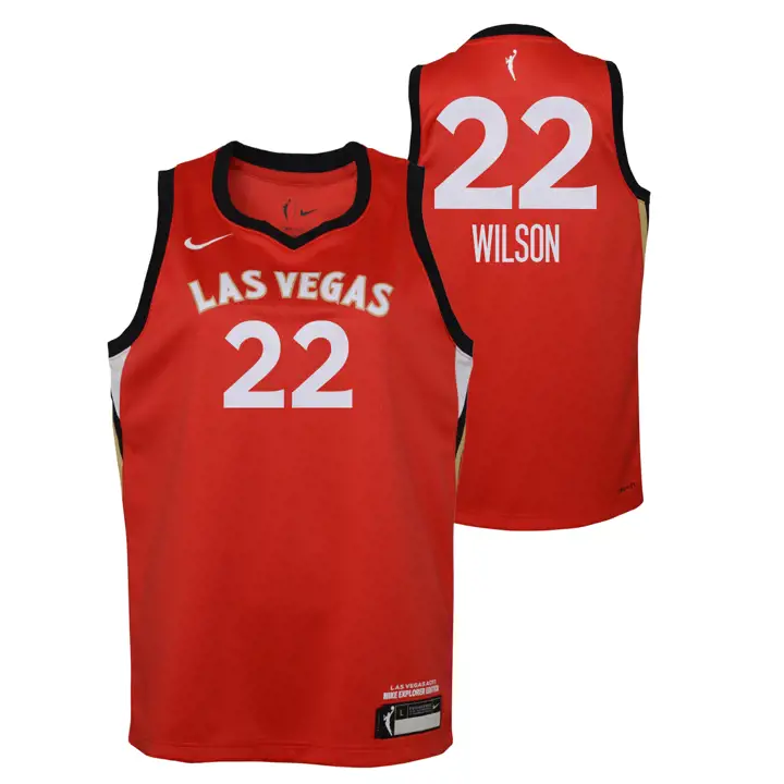 Maillot LV Aces WNBA YOUTH EXPLORER A'Ja Wilson Noir