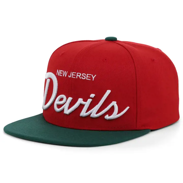 New Jersey Devils NHL Casquette script classique vintage SNAP ROUGE