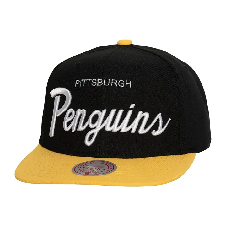 Pittsburgh Penguins LNH Casquette vintage à visière plate Script BLK