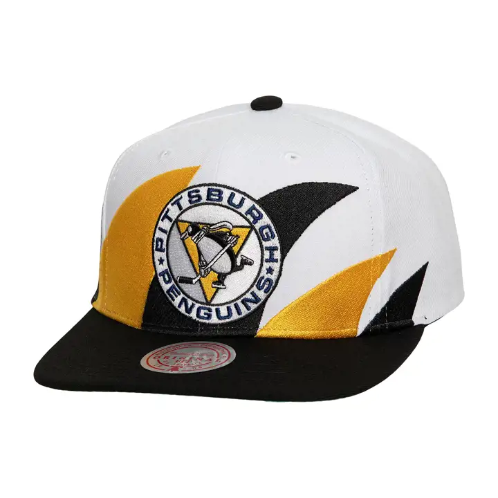 Pittsburgh Penguins NHL Casquette Snapback Vintage Blanche Dents de Requin