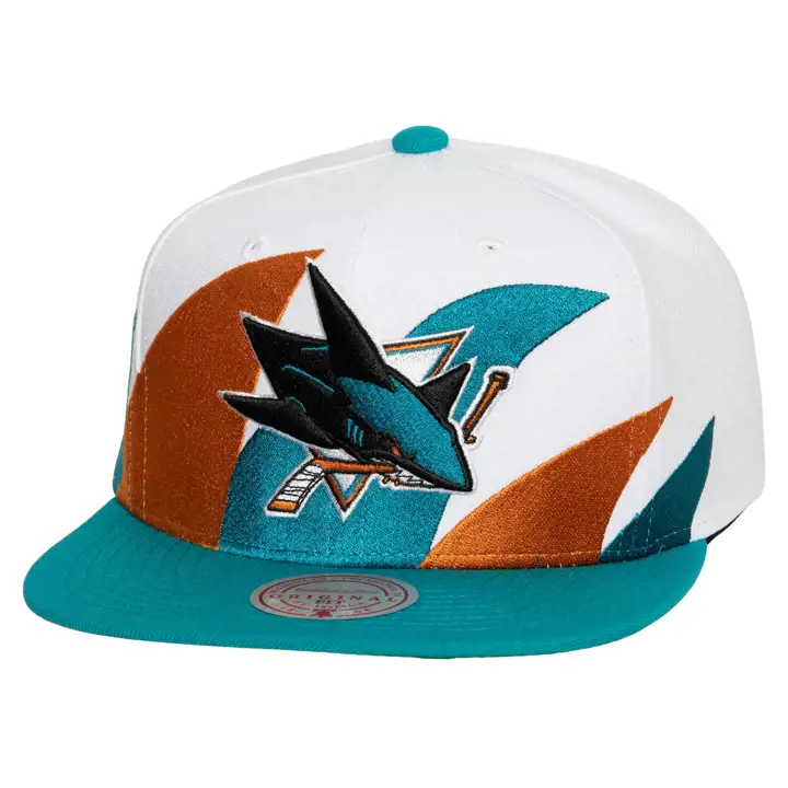 Casquette San Jose Sharks Lame de requin vintage LNH BLANC