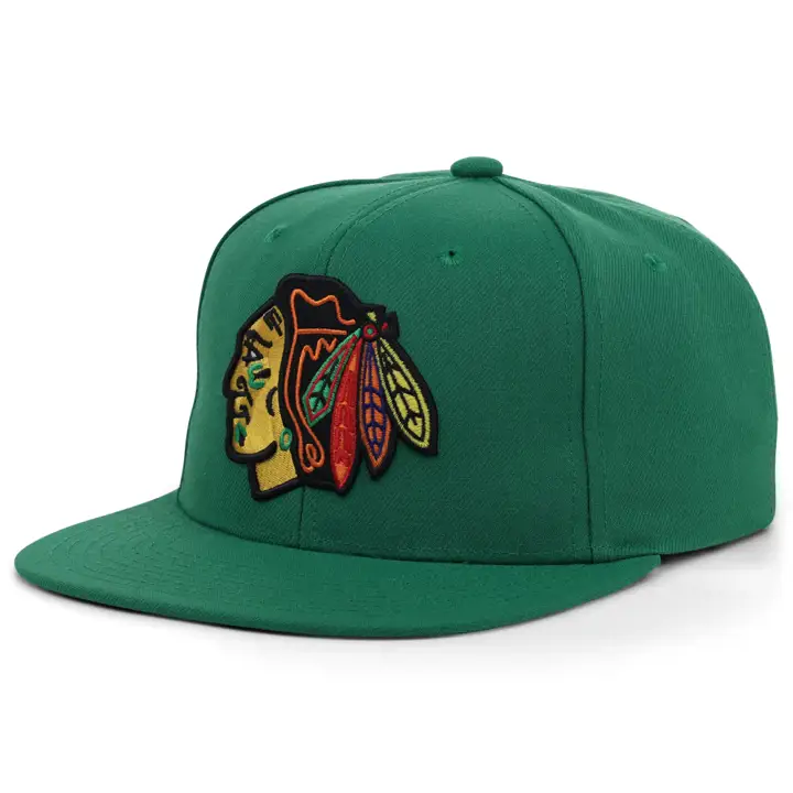 Casquette snapback verte vintage alternative des Blackhawks de Chicago (LNH)
