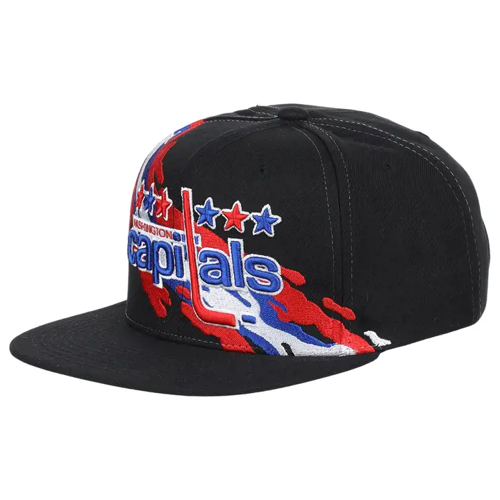 Casquette à bride arrière CAPITALS NHL style vintage « coup de pinceau » noire