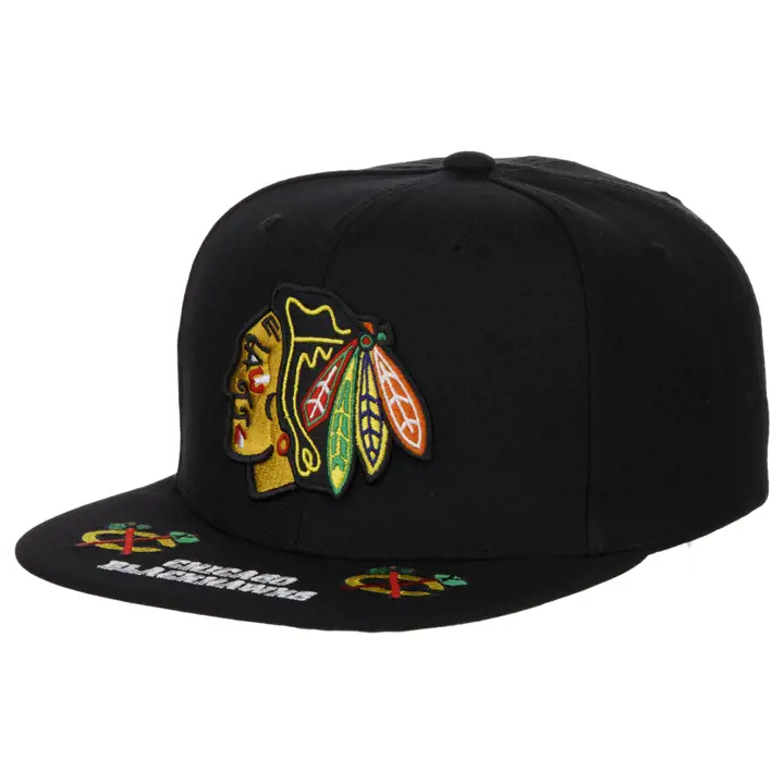 Chicago Blackhawks NHL Vintage Hat Trick Snap Noir