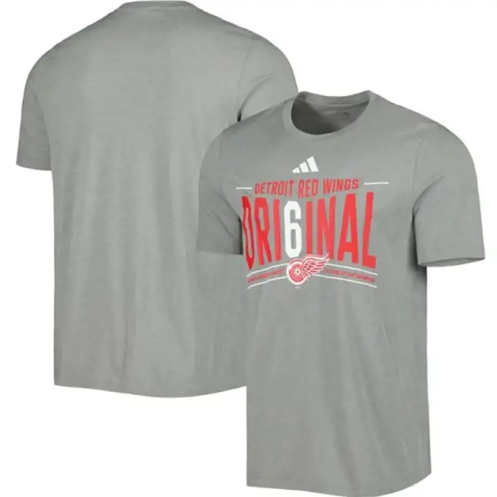 T-shirt mélangé Original 6 ADI des Red Wings de Détroit de la LNH, anthracite