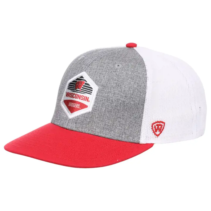 Casquette trucker Wisconsin Badgers NCAA ardoise/rouge