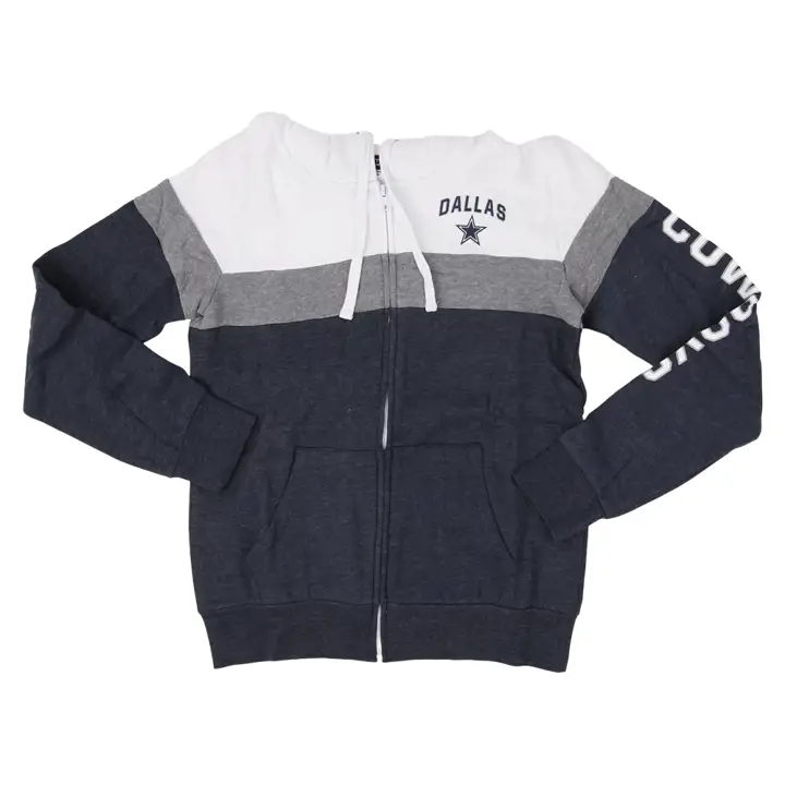 Sweat à capuche zippé en molleton pour femme NFL Dallas Cowboys 22 marine