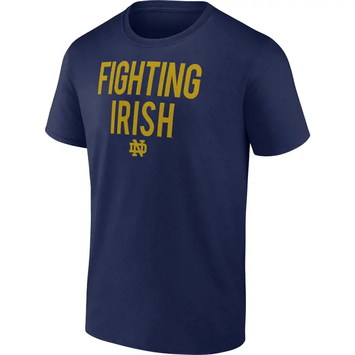 T-shirt Notre Dame Fighting Irish 2F avec slogan NCAA marine