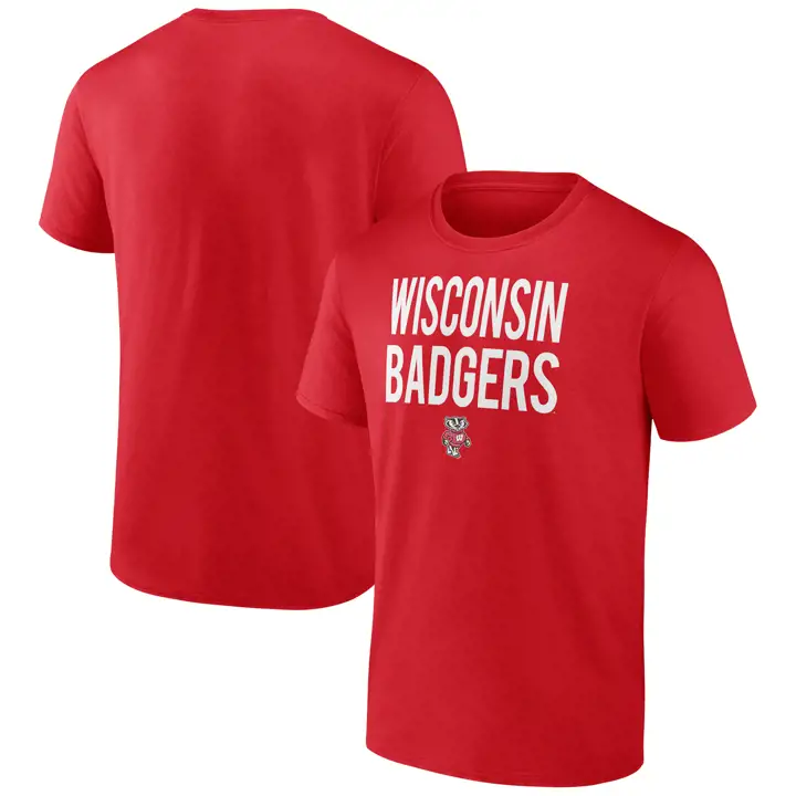 T-shirt rouge "Slogan" NCAA Wisconsin Badgers 2F