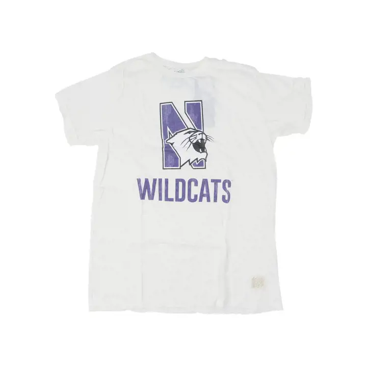 Northwestern Wildcats NCAA Vault Slogan T-Shirt CREAM