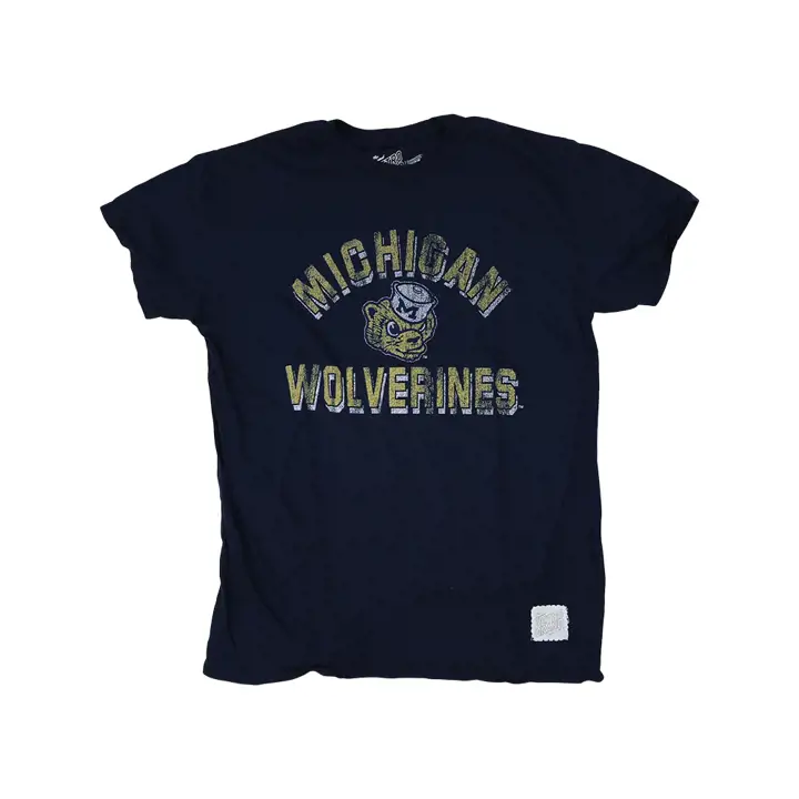 Michigan Wolverines NCAA T-shirt vintage BLEU MARINE