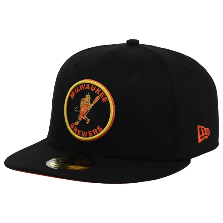 Casquette 59FIFTY MLB Trick or Treat des Milwaukee Brewers, noir/noir/orange