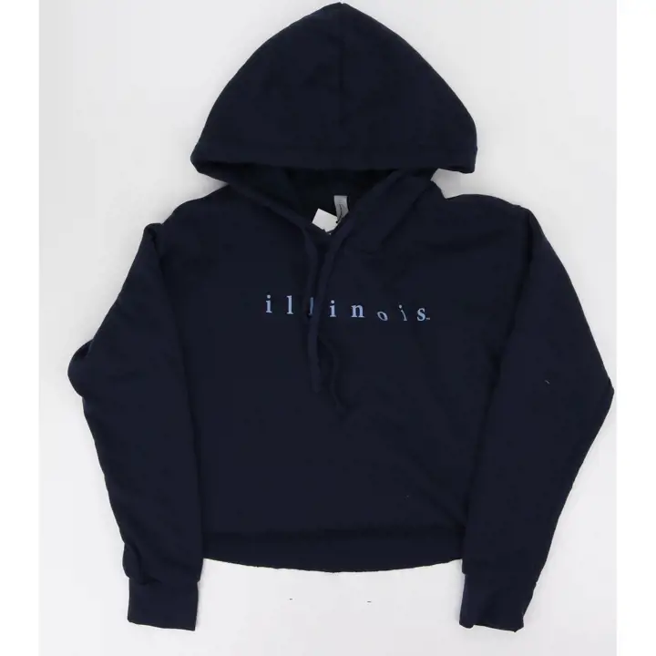 Illinois Fighting Illini NCAA Womens Sueded Cropped Hoodie N