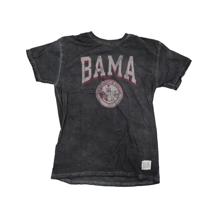 T-shirt rocker blason NCAA Alabama Crimson Tide charbon