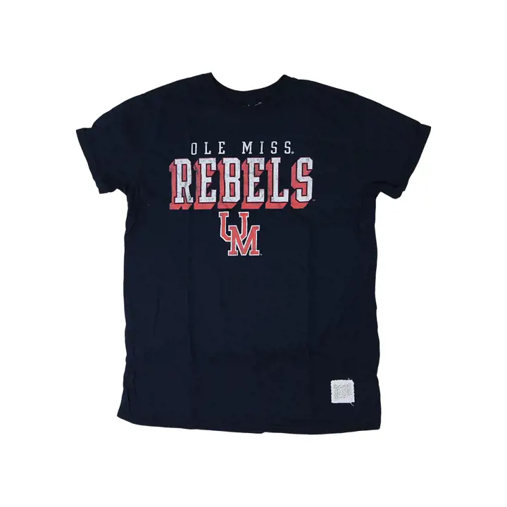 T-shirt vintage Mississippi Rebels NCAA bleu marine