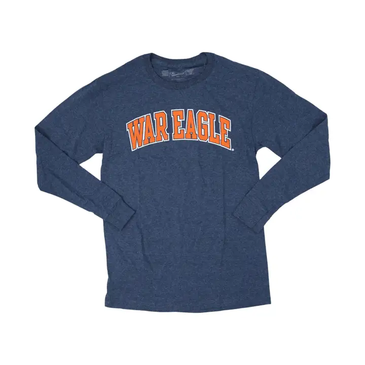 T-shirt à manches longues slogan de taille moyenne Auburn Tigers NCAA marine