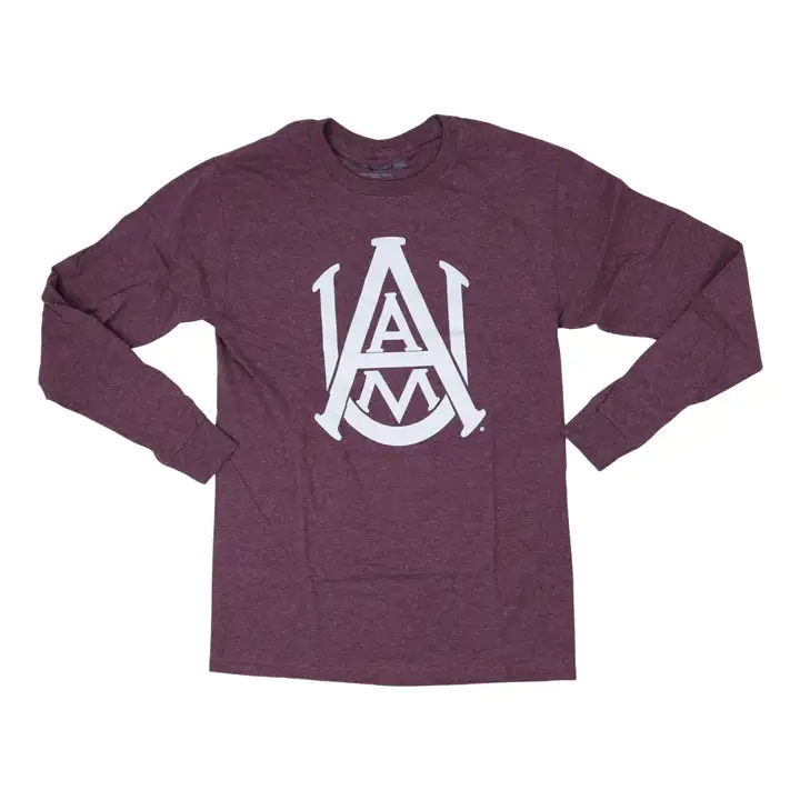 T-shirt à manches longues à slogan NCAA de taille moyenne pour homme Alabama A&M Bulldogs
