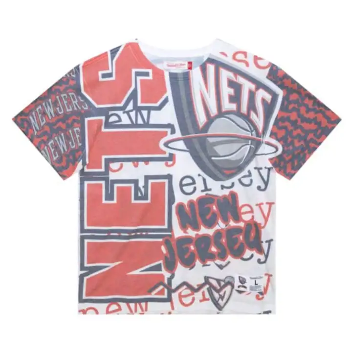 T-shirt géant NBA Big Face des New Jersey Nets bleu