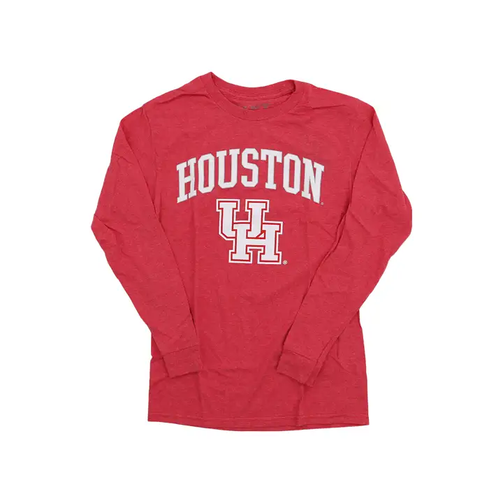 T-shirt à manches longues slogan taille moyenne NCAA Cougars de Houston rouge