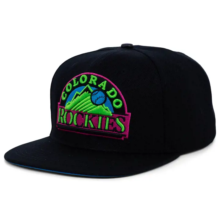 Colorado Rockies MLB Casquette Snapback Blacklight noi/noi/bleu