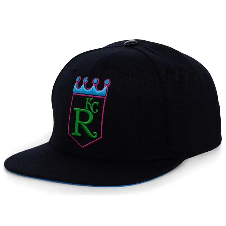 Casquette ajustable Kansas City Royals MLB Blacklight noir/noir/bleu
