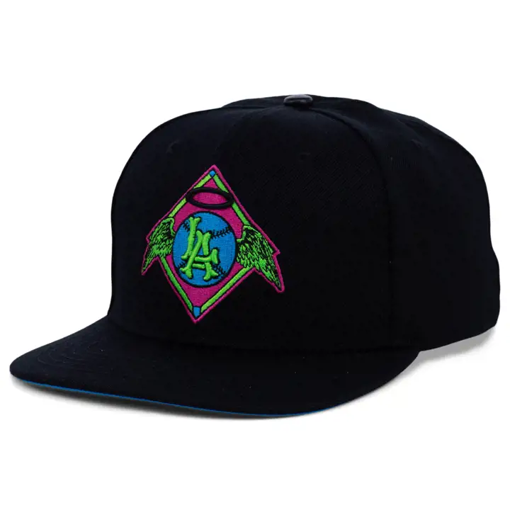 Casquette Snapback MLB Blacklight Los Angeles Angels noire/noire/bleue