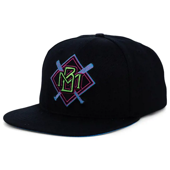 Casquette snapback Milwaukee Brewers MLB Blacklight noir/noir/bleu