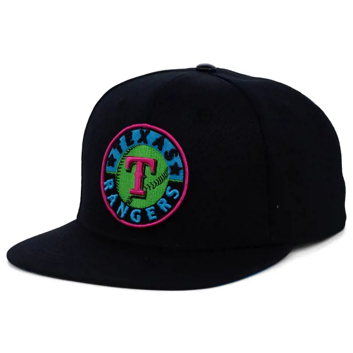 Casquette snapback Blacklight MLB des Texas Rangers noir/noir/bleu
