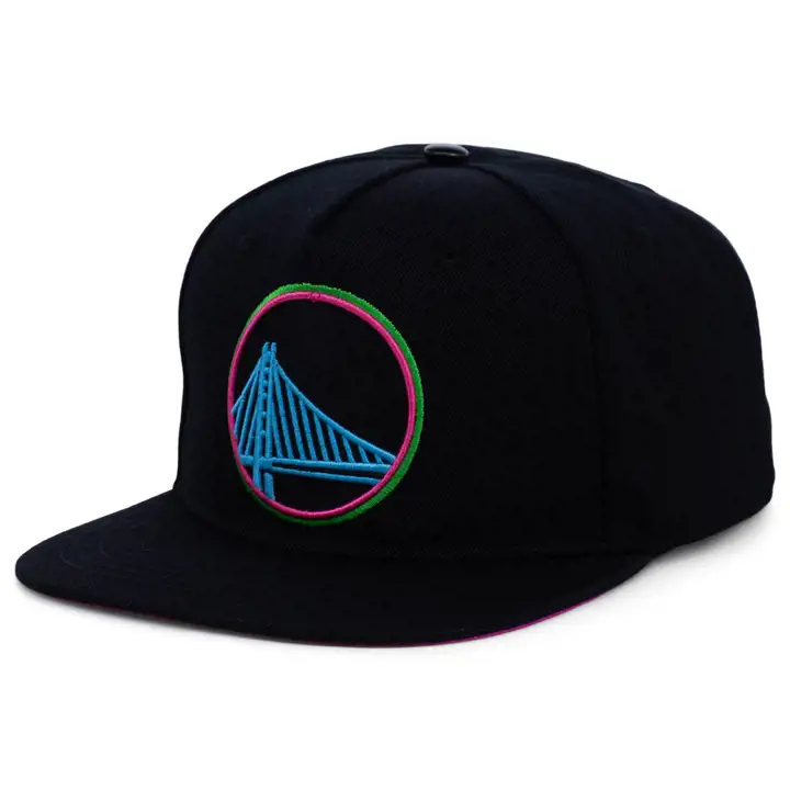 Golden State Warriors NBA Casquette Snapback Blacklight noire/noire/bleue
