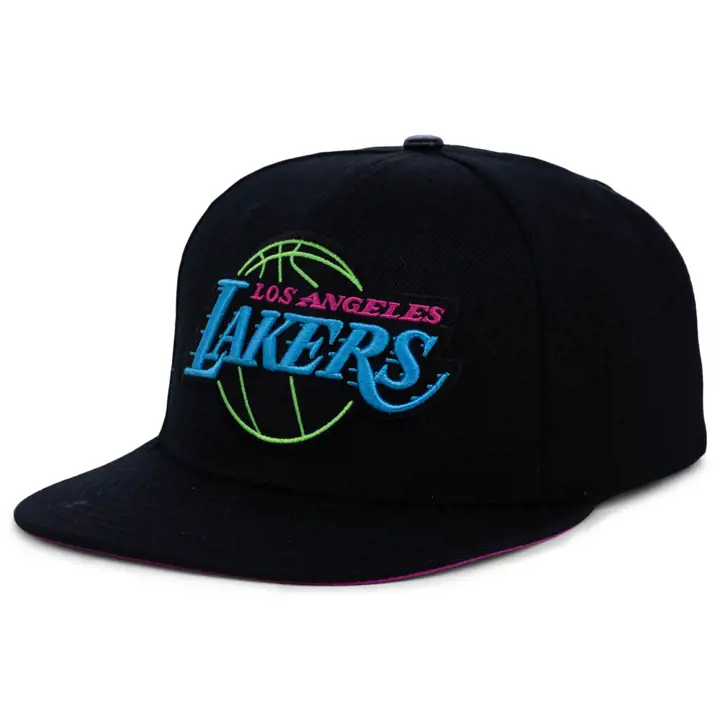 Los Angeles Lakers NBA casquette snapback Blacklight noire/noire/bleue