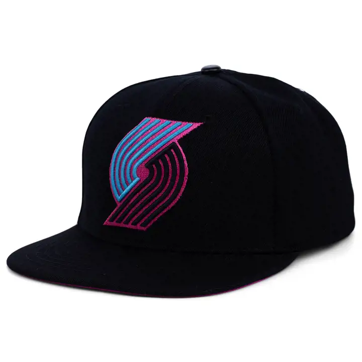 Portland Trail Blazers NBA Casquette Snapback Blacklight noir/noir/bleu