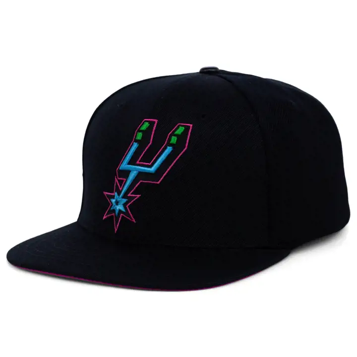 Casquette Snapback NBA San Antonio Spurs Blacklight noir/noir/bleu