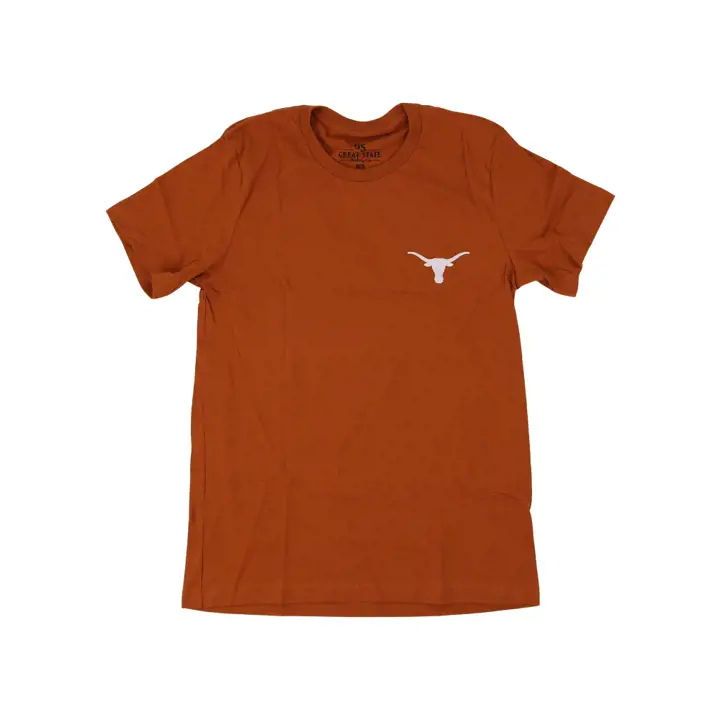 T-shirt drapeau Texas Longhorns NCAA Great State délavé TEX ORG