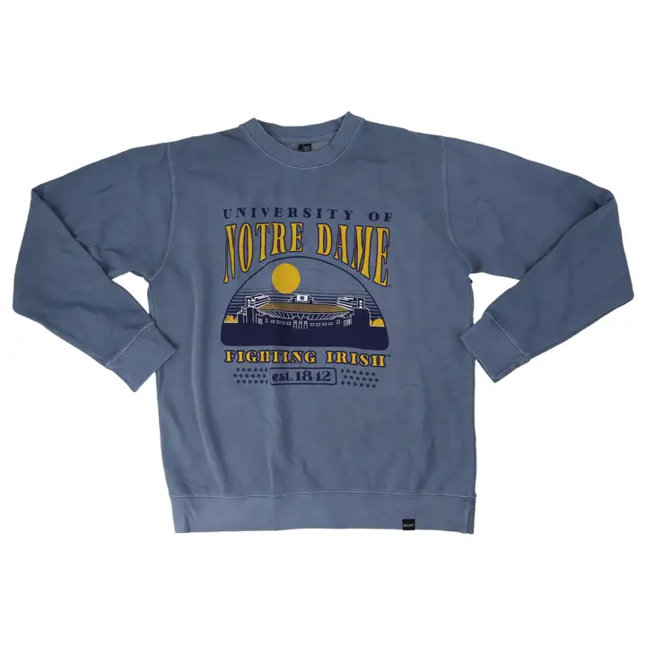 Molleton ras du cou Notre Dame Fighting Irish NCAA, teint en pigment, LBL