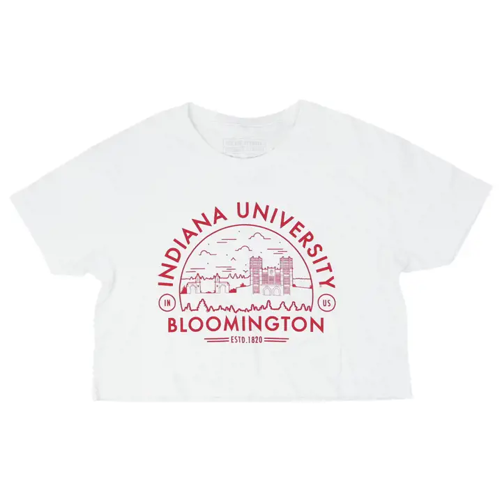 T-shirt court femme Indiana Hoosiers NCAA Skyline WHT