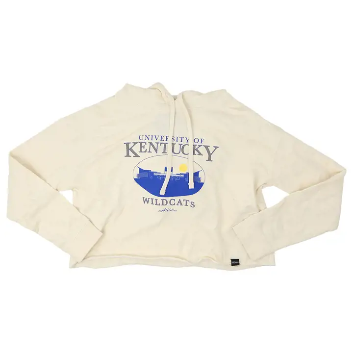 Sweat à capuche court Kentucky Wildcats NCAA pour femme - Motif ligne d'horizon - IVO