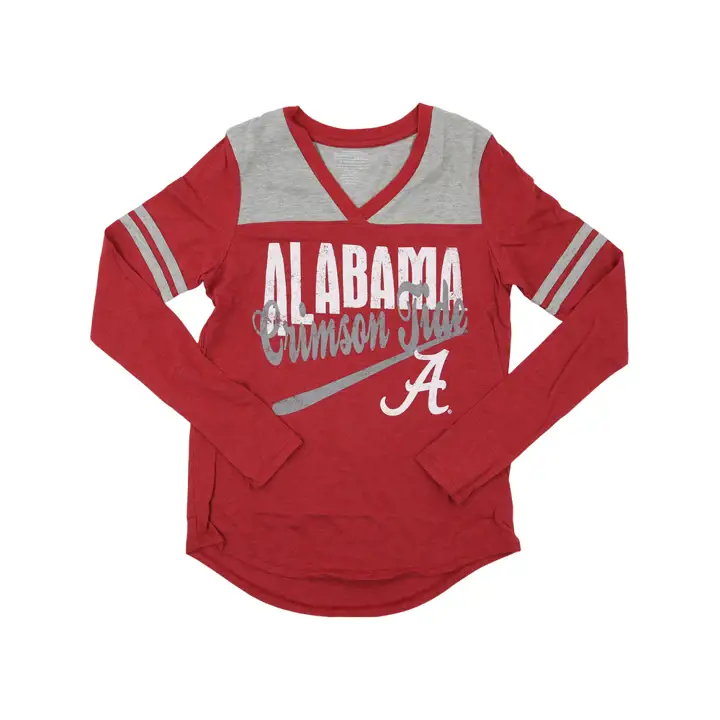 T-shirt à manches longues de la collection héritage Alabama Crimson Tide NCAA pour femme – CRED