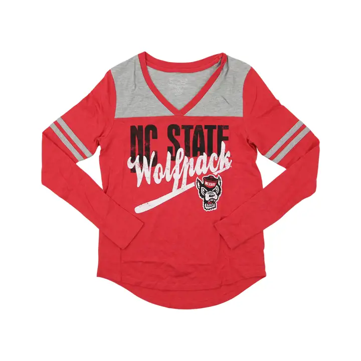 T-shirt à manches longues Rouge « Heritage » NCAA Femme N.C. State Wolfpack