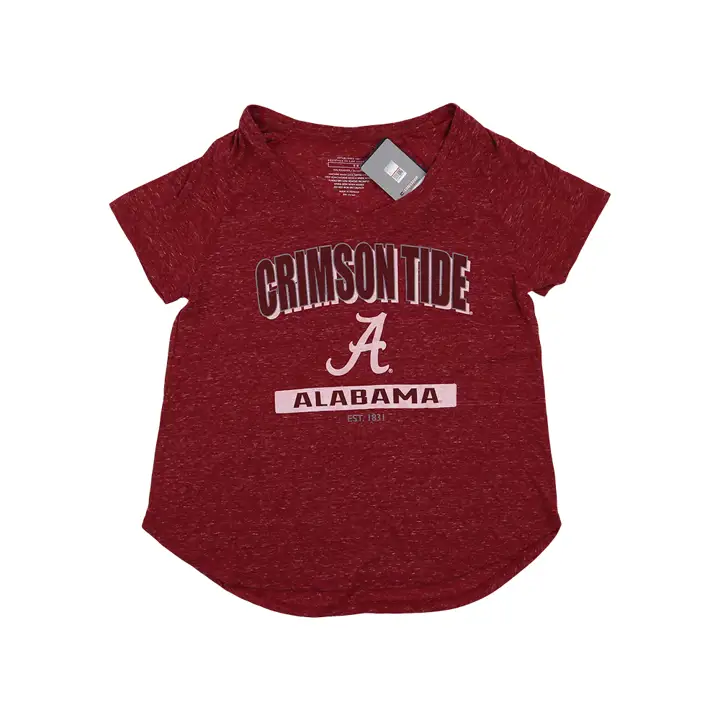 T-shirt Femme Col en V Chiné Alabama Crimson Tide NCAA CRE