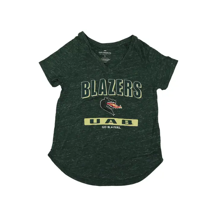 T-shirt Col V Tacheté Femme UAB NCAA Vert