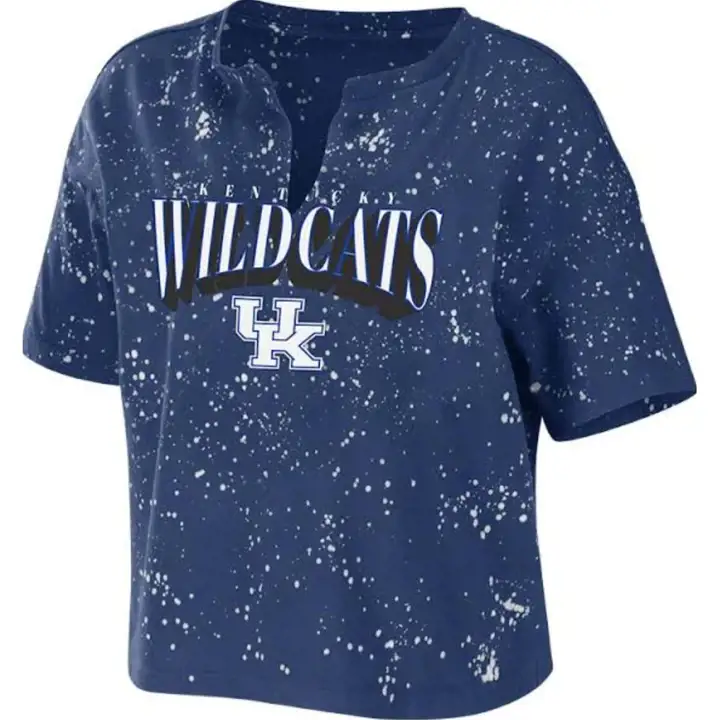 T-shirt Kentucky Wildcats NCAA pour femme motif éclaboussures de javel 22 rbl
