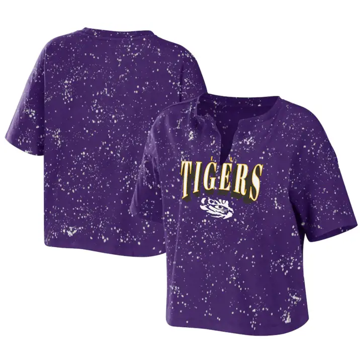 T-shirt éclaboussures de javel femme L.S.U. NCAA 22 pur