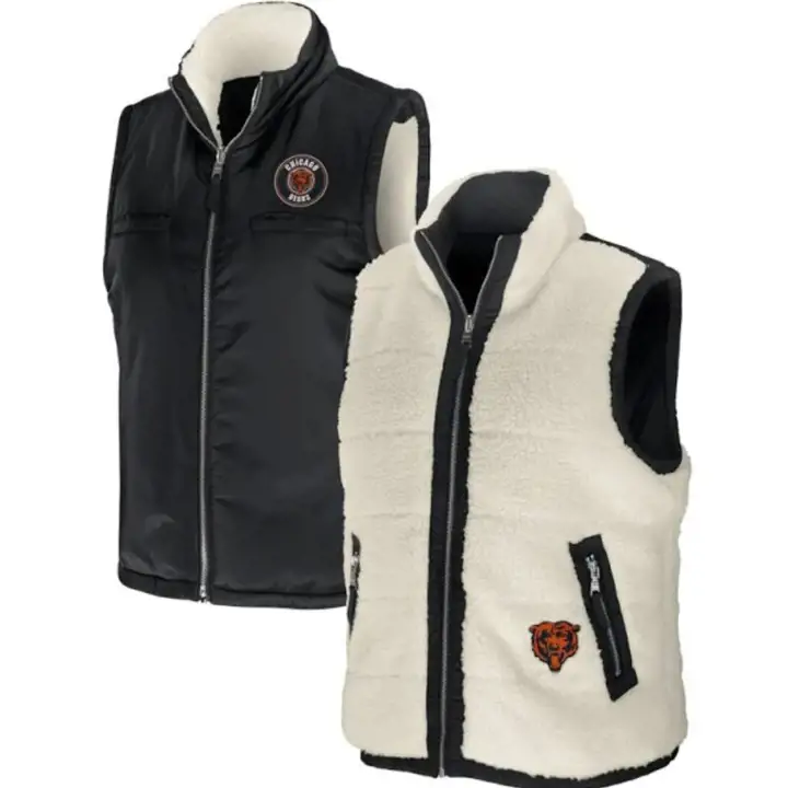 Gilet réversible NFL Chicago Bears pour femme 22 CRÈME