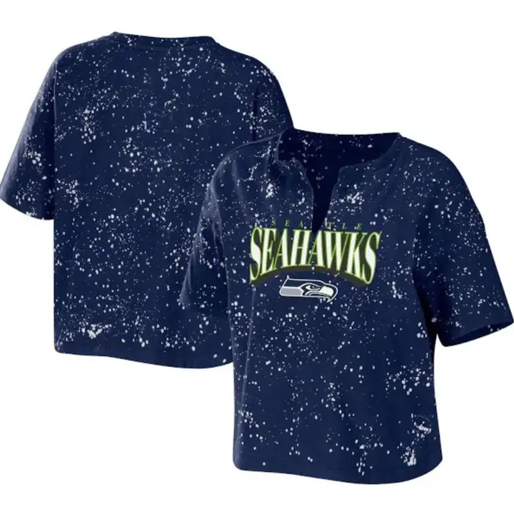 T-shirt Femme Seattle Seahawks NFL Effet Éclaboussures de Javel 22 AST