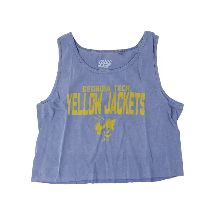 Haut court pour femme Georgia Tech Yellow Jackets NCAA en coton filé à l'anneau