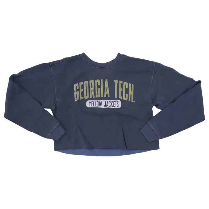 Chandail court en coton filé pour femme NCAA Yellow Jackets de GA Tech